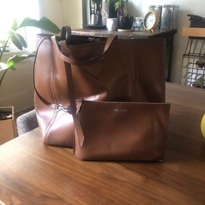 Small Prada Concept Shopper- Brown